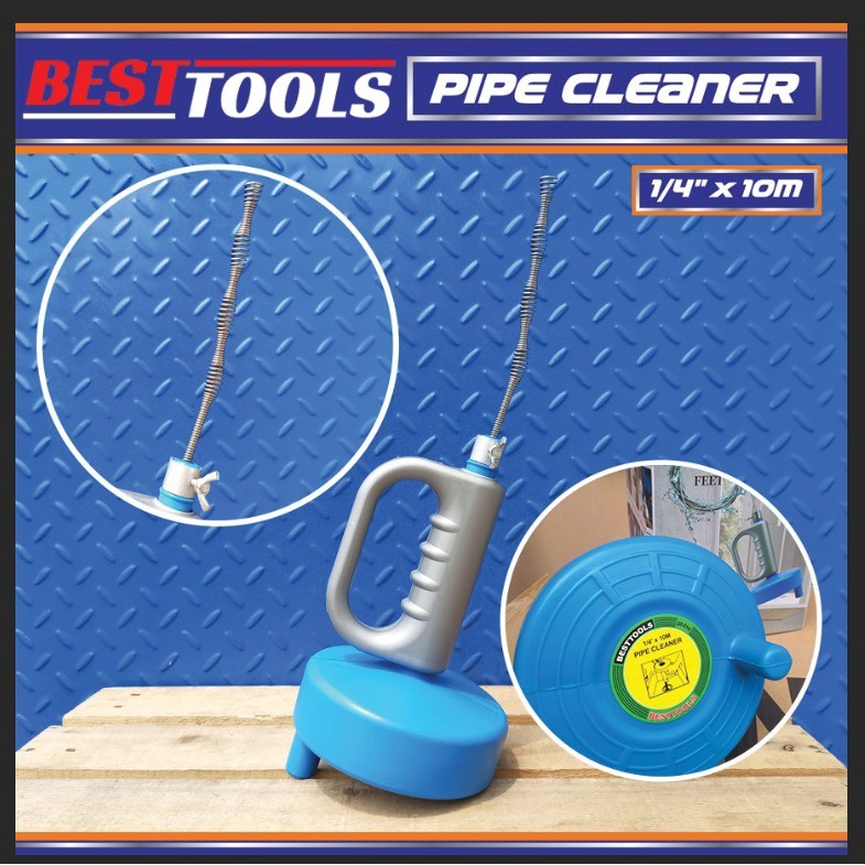 Pipe cleaner 15m cable sling jammed clogged drains BESTTOOLS PCM010 ...