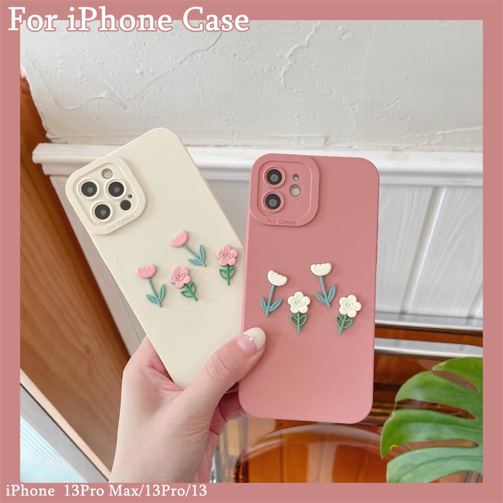 Stereoscopic art small flower creative camera protection phone case For iPhone 13Pro Max 13Pro 13 12ProMax 12Pro 12 12Mini 11 Pro Max IX Xs Max XR iPhone 7 8 Plus Full Cover case