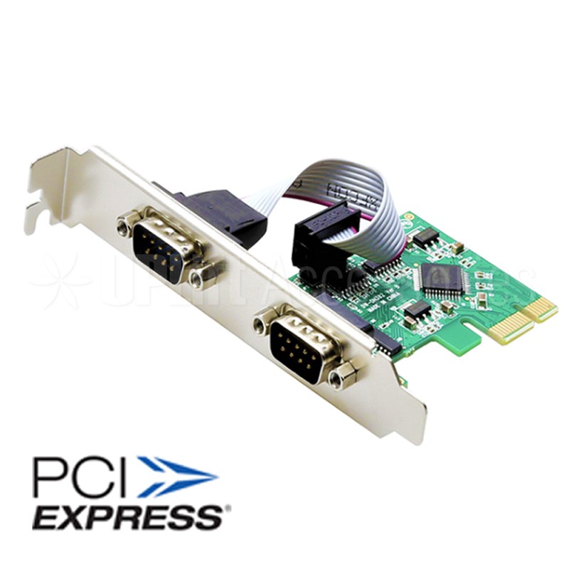 UPLift 2Serial RS232 DB9 Serial Port Expansion Card for PC (PCIE