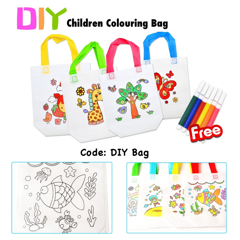 Children Goodie Bag Kids Party Gift | DIY Colouring Bag Parties Stationary Pack Goodies Bag