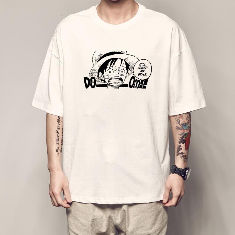 New Anime Tshirts Luffy One Piece Zoro Nami Men Tshirt Camisas Hombre Cotton Short Sleeve Clothing Shirt