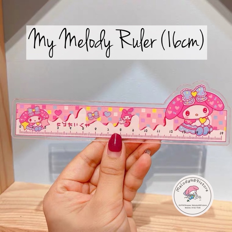 Sanrio Character Plastic Ruler 16cm (Melody, Hello Kitty, Pompompurin ...