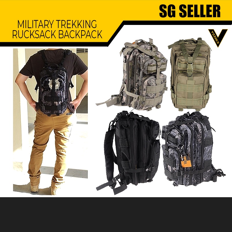 SG Seller VOZUKO Military New Large Assault Trekking Backpack Shopee Singapore