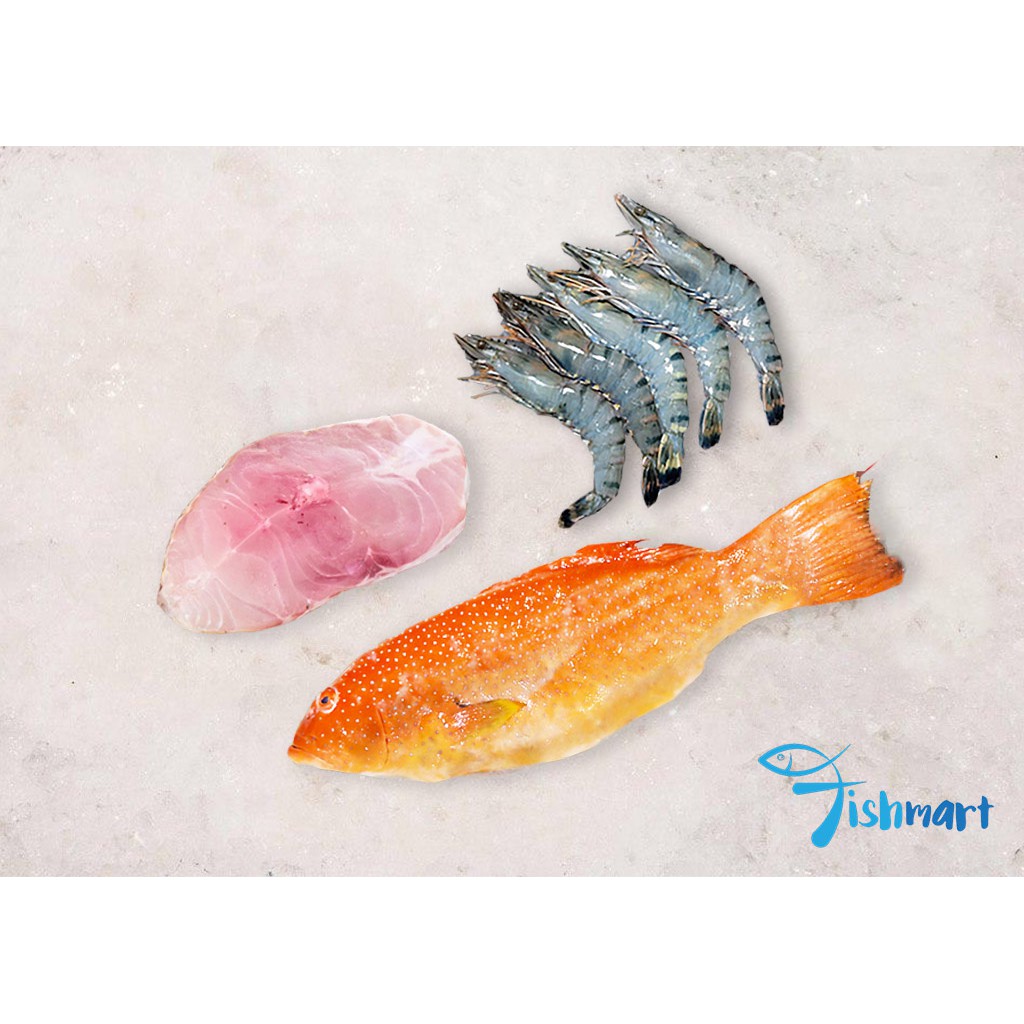 Steamboat Set 2 (Red Grouper, Ang Go Li & Tiger Prawns) | Shopee Singapore