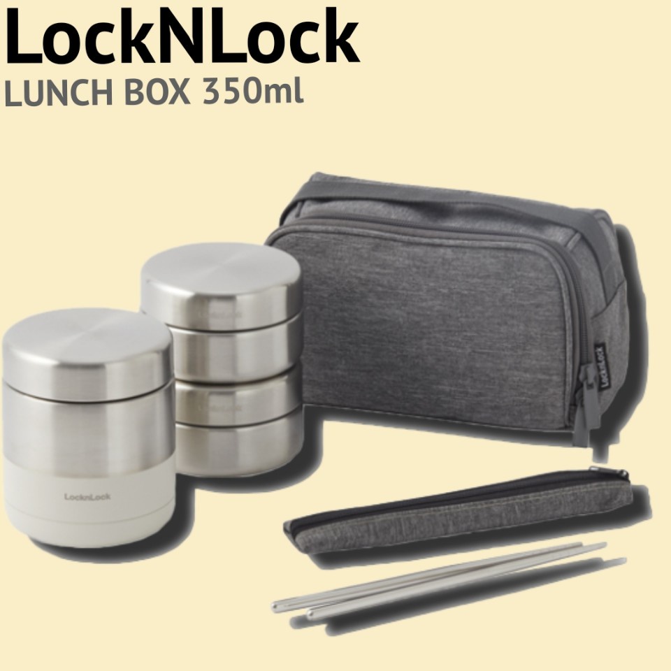 [LockNLock] Stainless Lunch Box 350ml IVORY Color LHC8012 | Shopee ...
