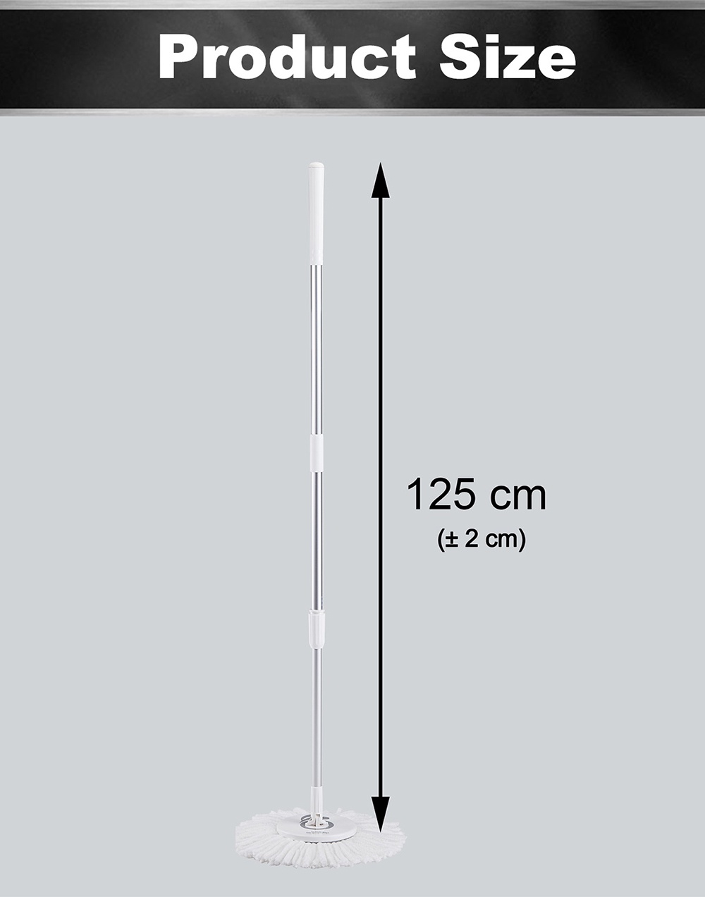 SupaMop Spin Mop Pole Set Hand Press Mop Handle Labour Saving Mop Stick