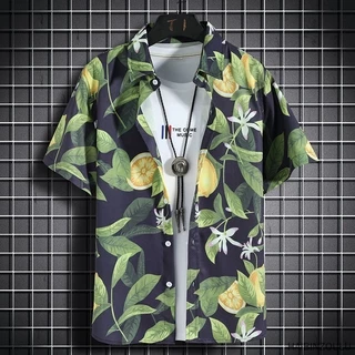 Men's Floral Shirt Tropic Leaf 3d Print Shirts Men Fashion Hawaiian Shirt  Casual Beach Short Sleeve Blouse Men's Lapel Shirt Boy