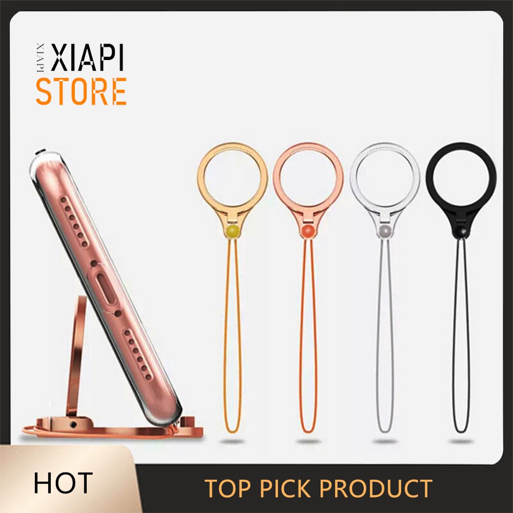 2 in 1 Metal Cell Phone Lanyard Finger Ring Multifunction Mobile Phone Holder