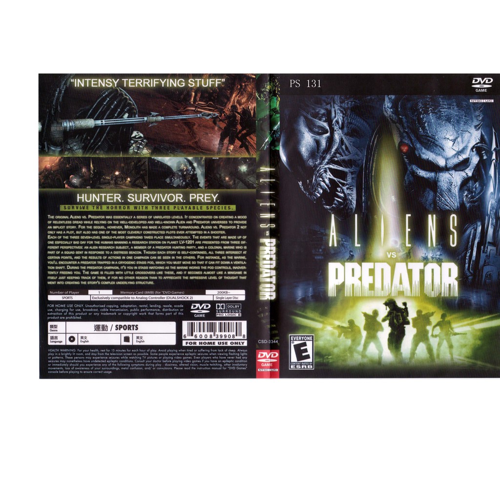 PS2 GAME COLLECTION ALIENS VS PREDATOR | Shopee Singapore