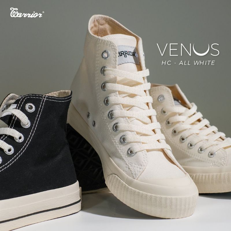 Warrior Venus White HC - Sepatu Putih Tinggi - Sepatu Warior - Gambar 2