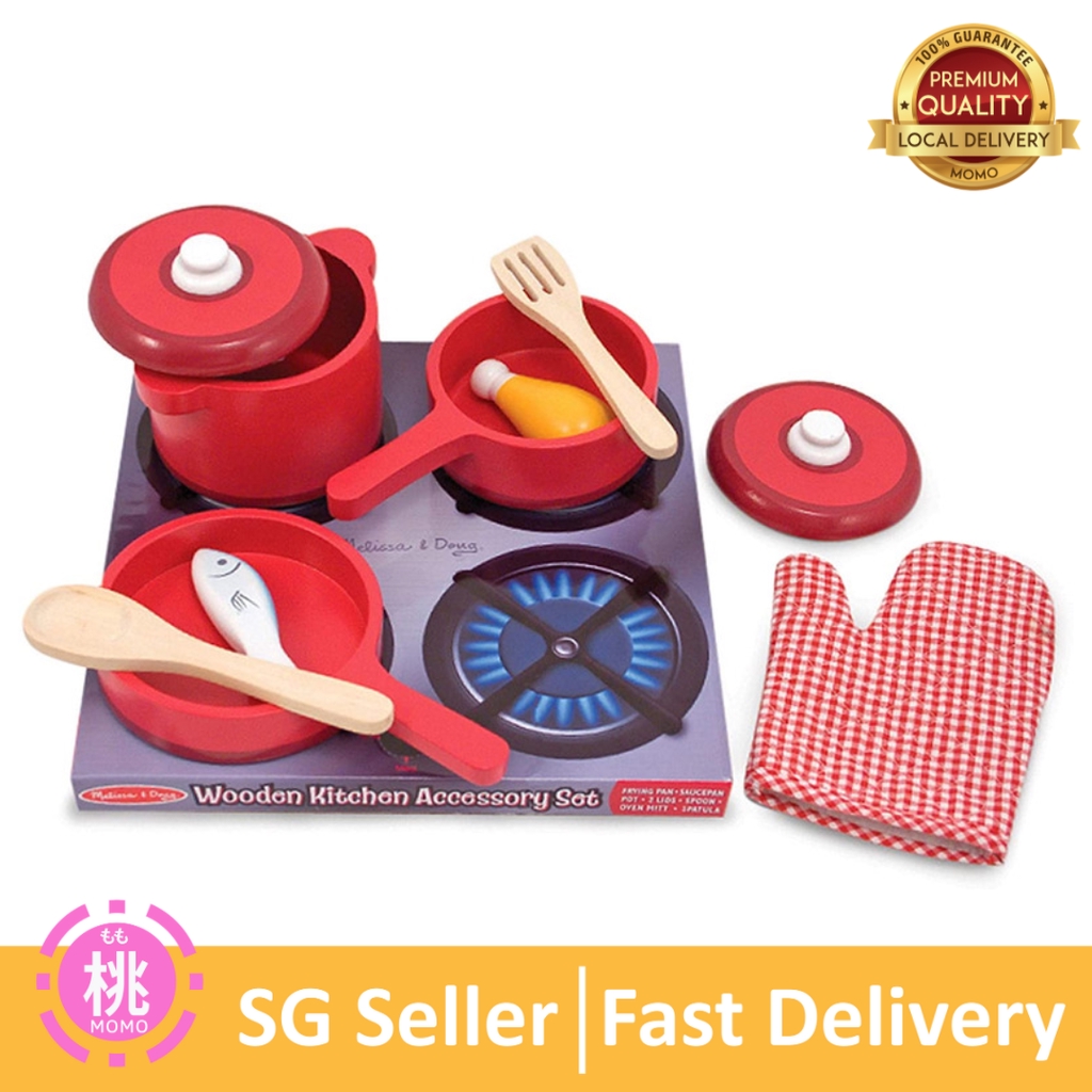 Melissa and doug pots and pans wooden online