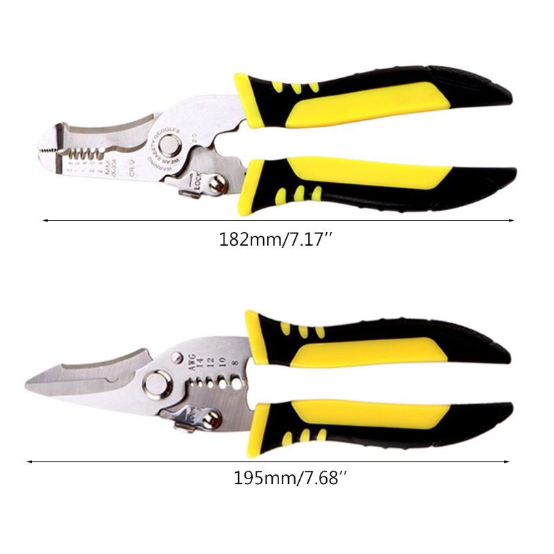 ★COME♣Multifunctional Wire Stripper Pliers Cable Cutter Crimping Stripping Hand Tool