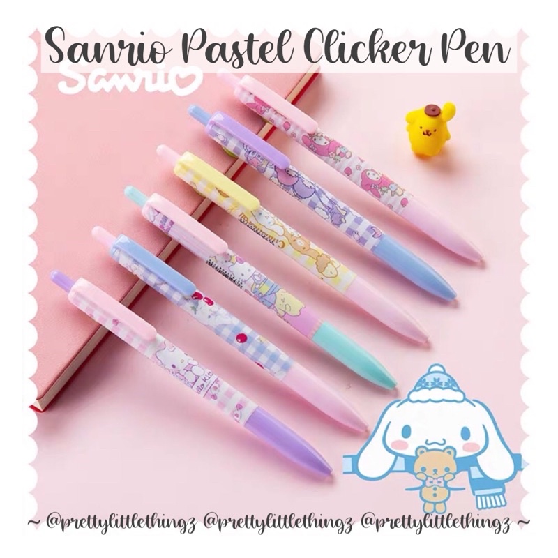 * SG READY STOCK * Sanrio Pastel Grip Clicker Pen (Little Twin Stars ...
