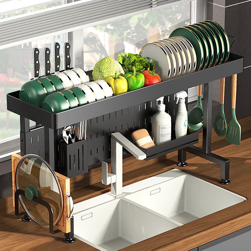 Retractable Stainless Steel Kitchen Sink Storage ShelfCountertop Dish ...