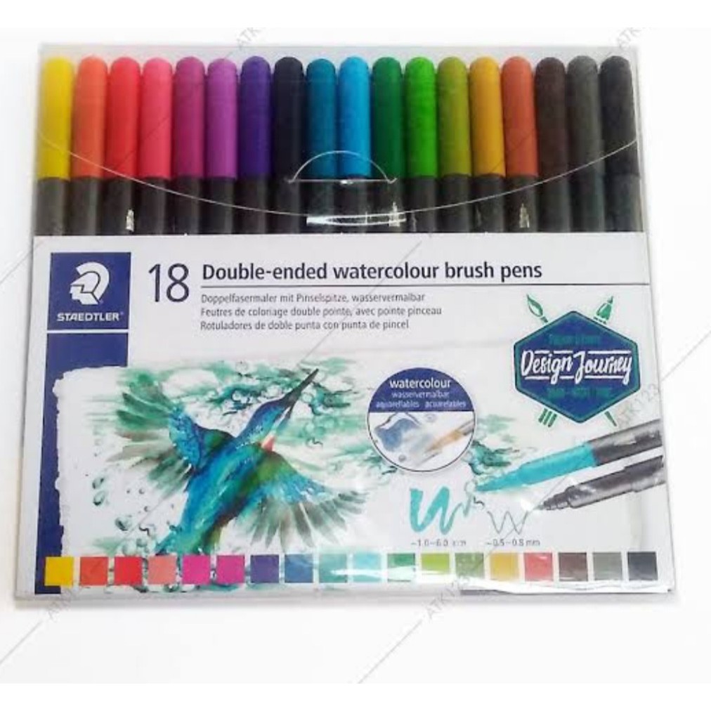 staedtler-double-ended-fiber-tip-watercolor-brush-pen-18colours