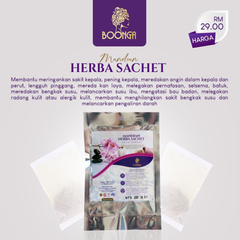 Mandian Herba Sachet Tradisional Boonga (10gm x 6 sachet) | Shopee ...