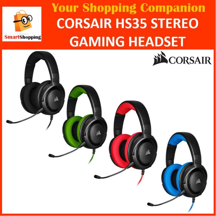 (Original) Corsair Headset HS35 Stereo Gaming Headset Plug And Play 3