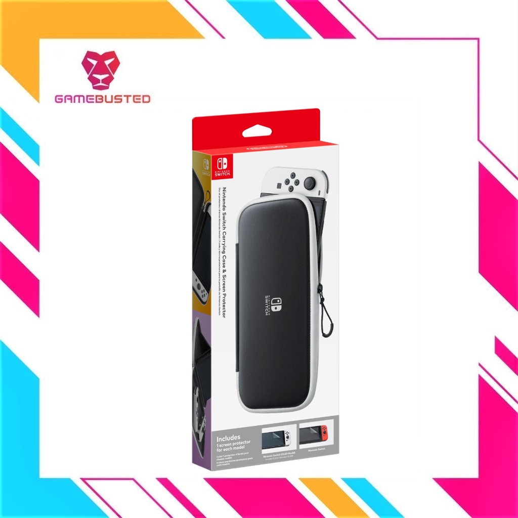 Nintendo Switch Oled Carrying Case & Screen Protector (Black/White ...
