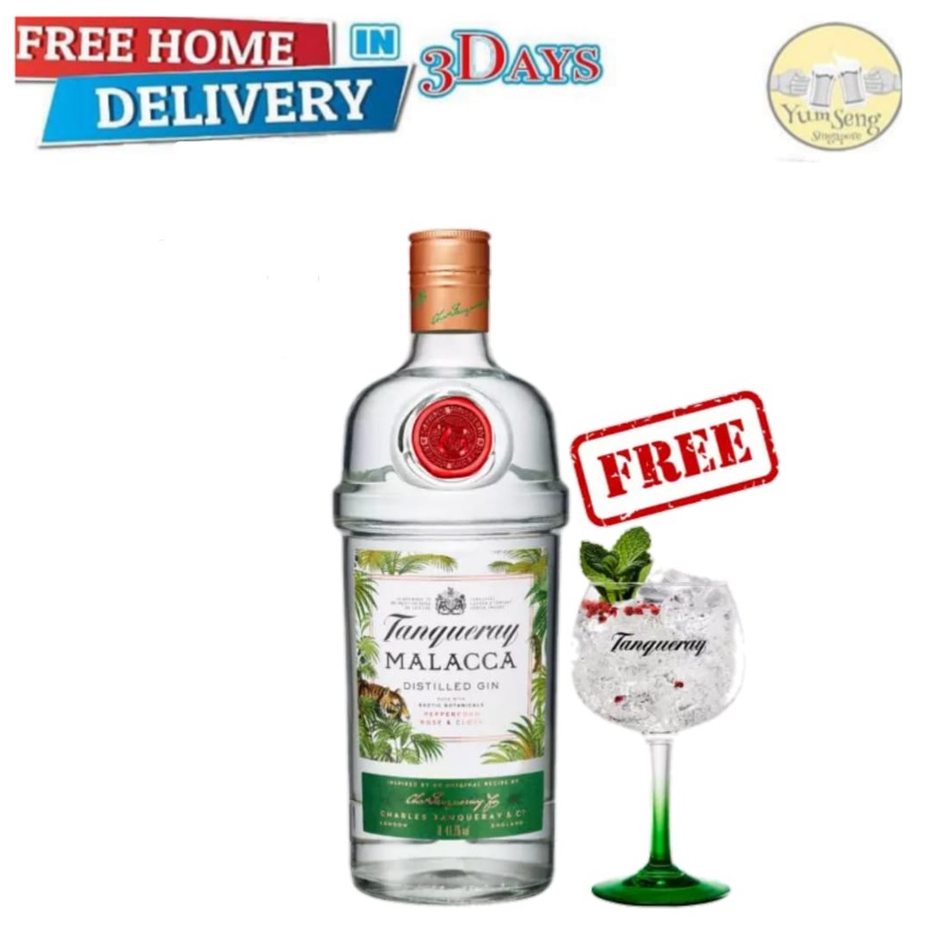 Tanqueray Malacca Gin 1L + Free Glass Shopee Singapore