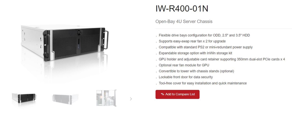InWin R400-01N Open-Bay 4U Server Chassis add on 23