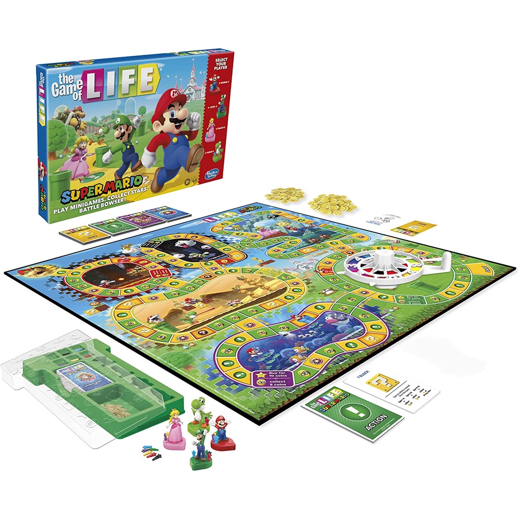 Hasbro Gaming The Game of Life: Super Mario Edition Board Game for Kids ...