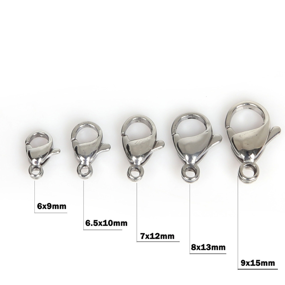 Clasps, Lobster Claw, Stainless Steel, DIY Jewelry Accessories (10 pcs/pack )