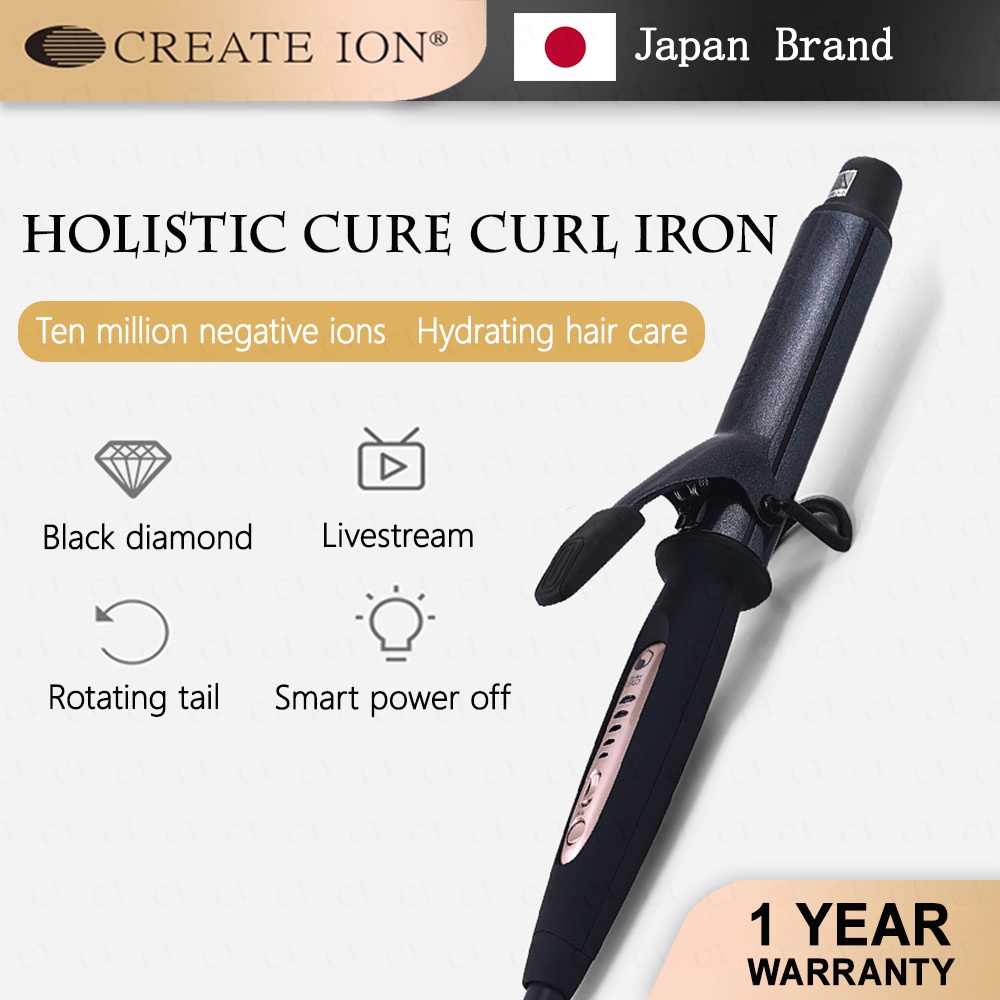 CREATE ION HOLISTIC CURE CURL IRON Electric Curling Iron Wand Hair