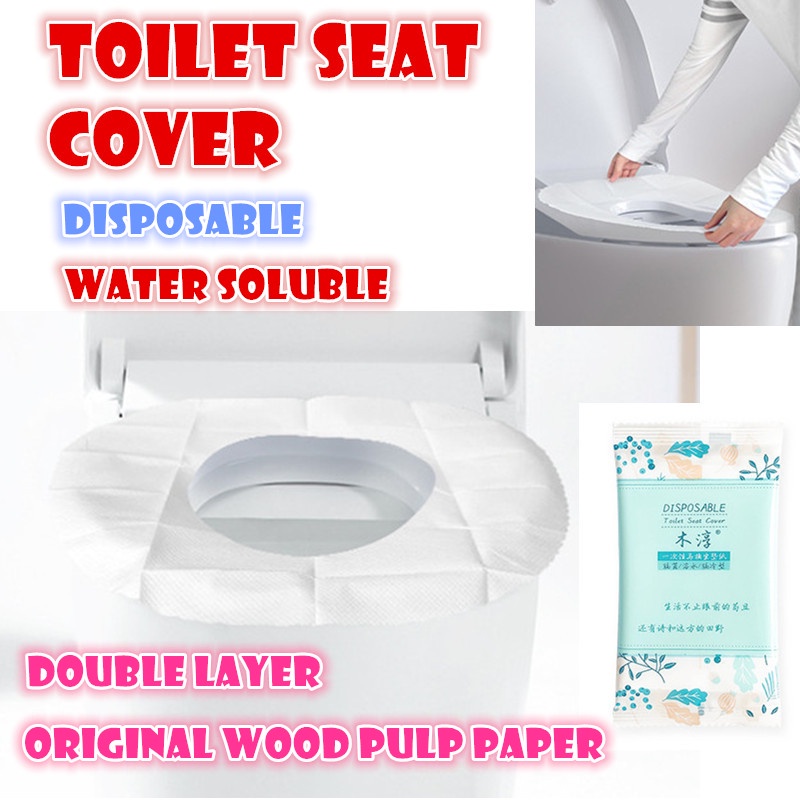 《SG Stock》30pcs disposable toilet seat covers water soluble double ...