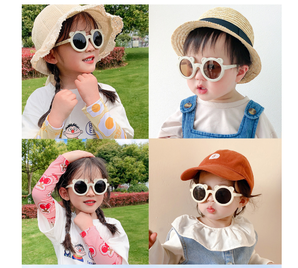 Kids Sunglasses Flower Boys Girls Round Kids Glasses Ready Stock