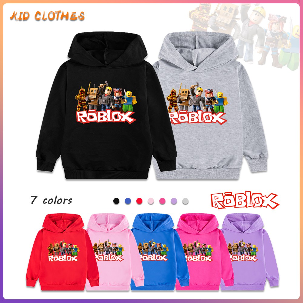 8COLOR ROBLOX GAME GAMER KIDS HOODIE JACKET 1-110 YEARS OLD SWEATER JACKET  FOR BOYS & GIRLS BABY BABIES HOOD SWEAT SHIRT SWEATSHIRT PULLOVER PULL OVER  TOP TOPS CARDIGAN RAIN COAT MALL PULL