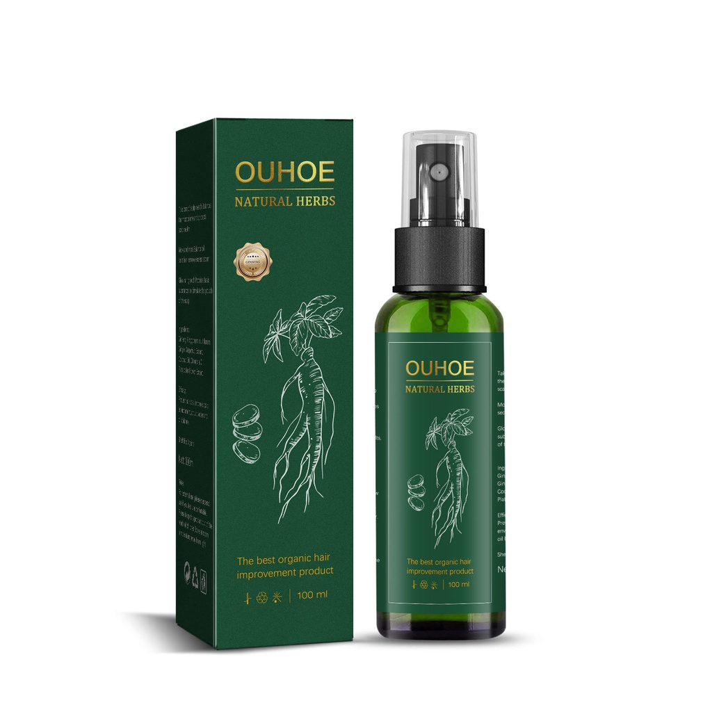 Ouhoe Ginseng Hair Growth Liquid Ginseng Essence Hair Growth Spray Anti Hair Fixation Hair Care