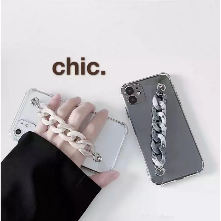 Marble Bracelet Phone Case For Iphone 14 13 12 11 Pro Max XR XS Max X 7 8 Plus SE3/2 12 13 Mini Clear Soft Cover Shockproof Luxury Chain