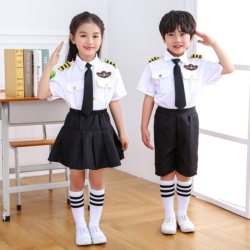 Dress Up America Pilot Costume for Boys and Girls - Airline Captain Uniform  for Kids - Role Play Dress Up for Children