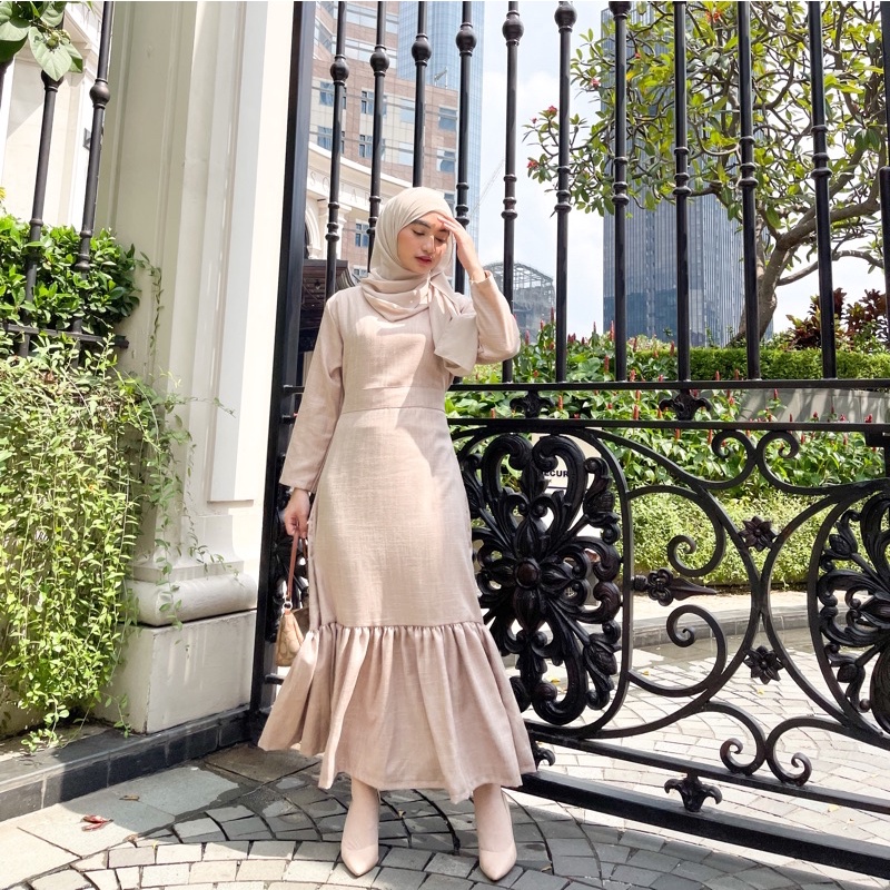 Alikka dress Eid Al adha dress Women s dress hari raya dress mermaid dress linen dress Shopee Singapore