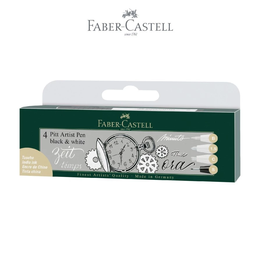 Faber-Castell PITT Artist Pen Black &White set 4