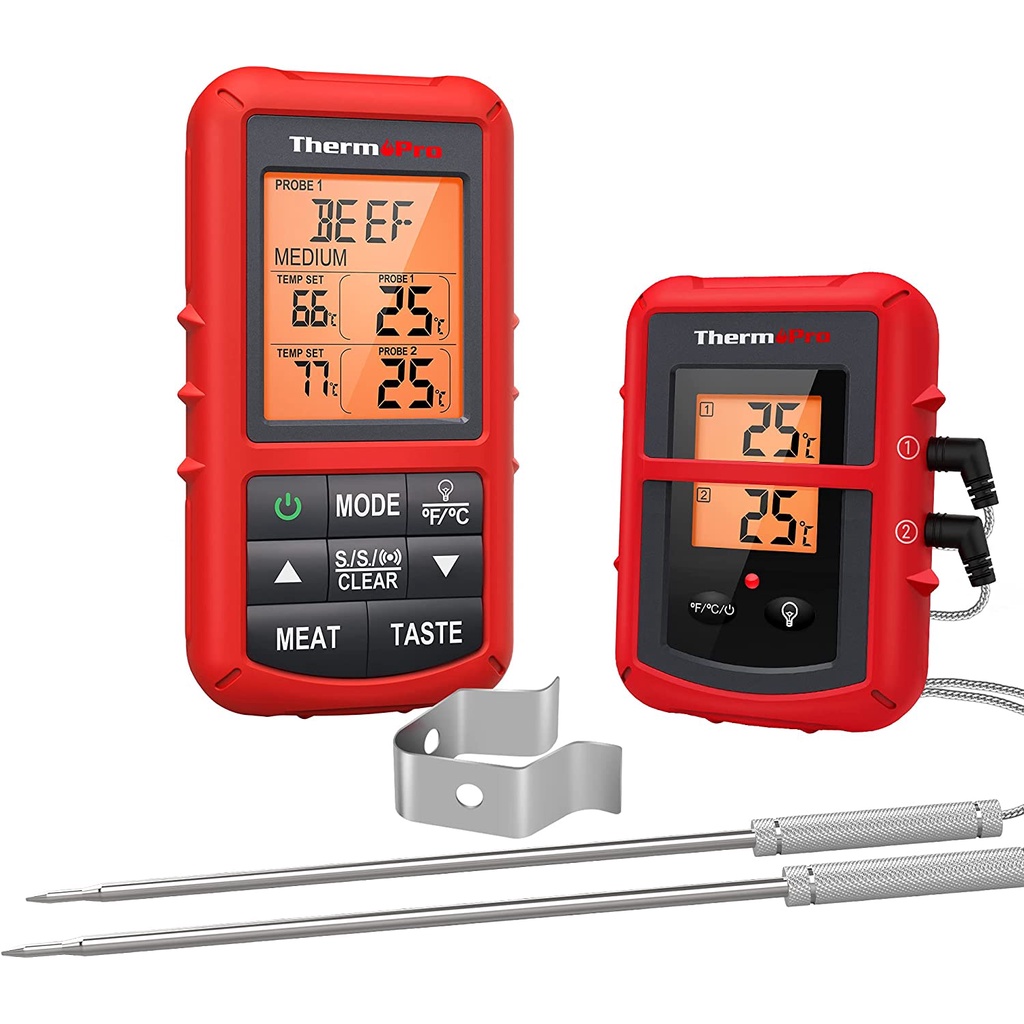 ThermoPro TP20 TP20C Wireless Remote Digital Meat Thermometer Smoker ...