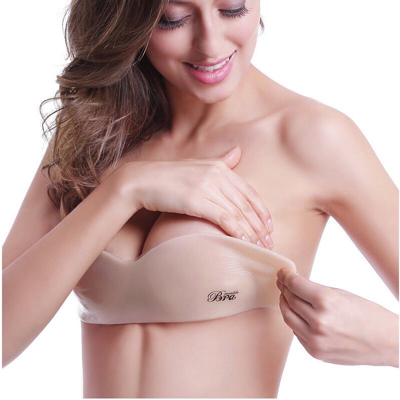 Women Sexy Silicone Adhesive Stick On Magic Push Up Gel Strapless Invisible  Bra Backless