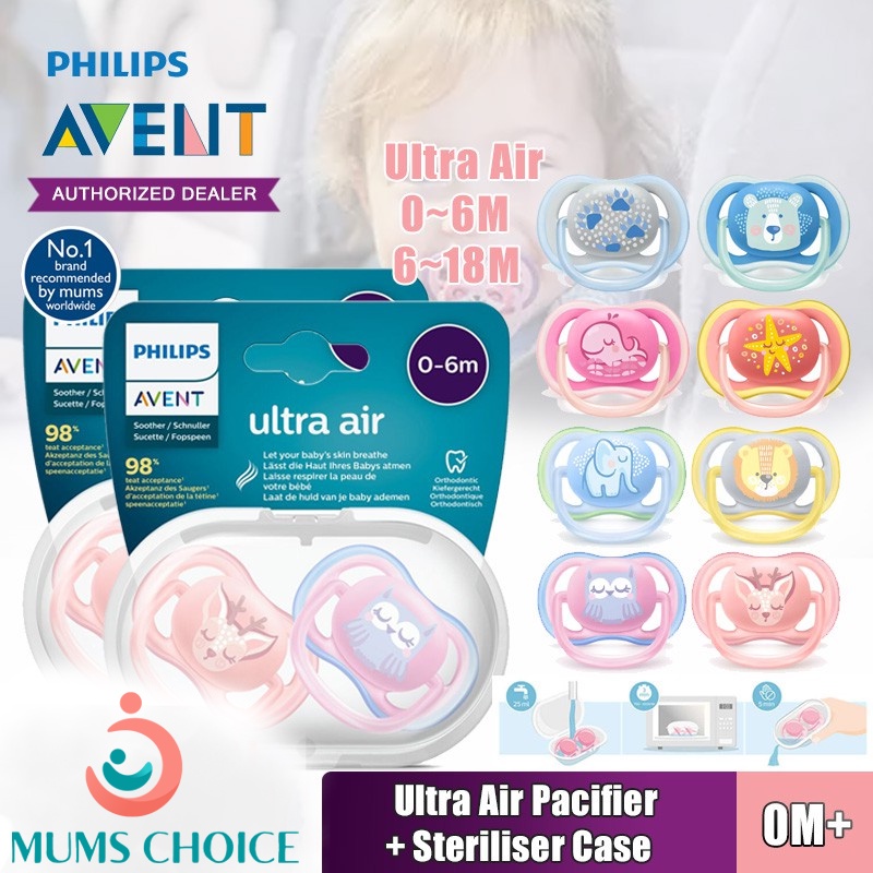 Philips AVENT Sucettes Ultra Air Night Girl 0-6m