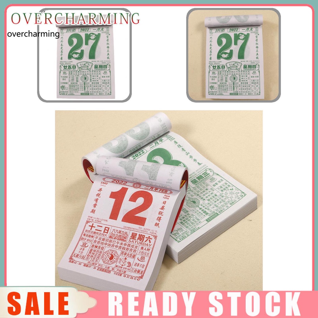 overcharming Paper Lunar Calendar Hand Tearing Chinese Traditional