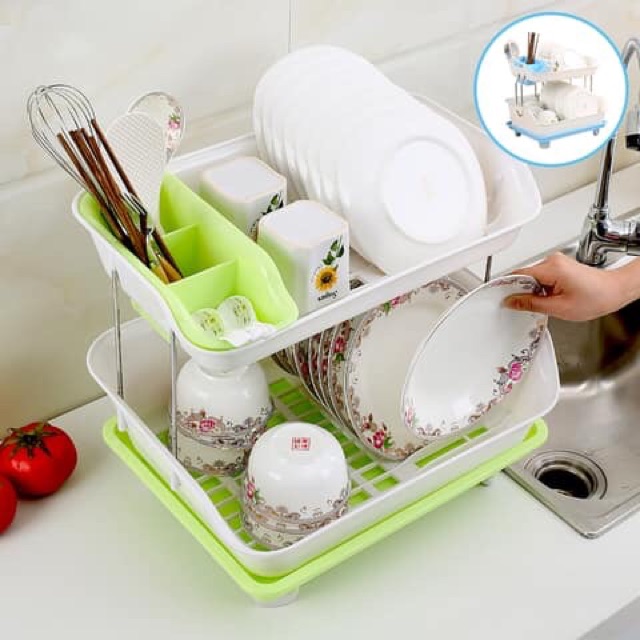 2-storey Bowl Upside-Down Rack With Drain Tray - 2-Storey Upside-Down ...
