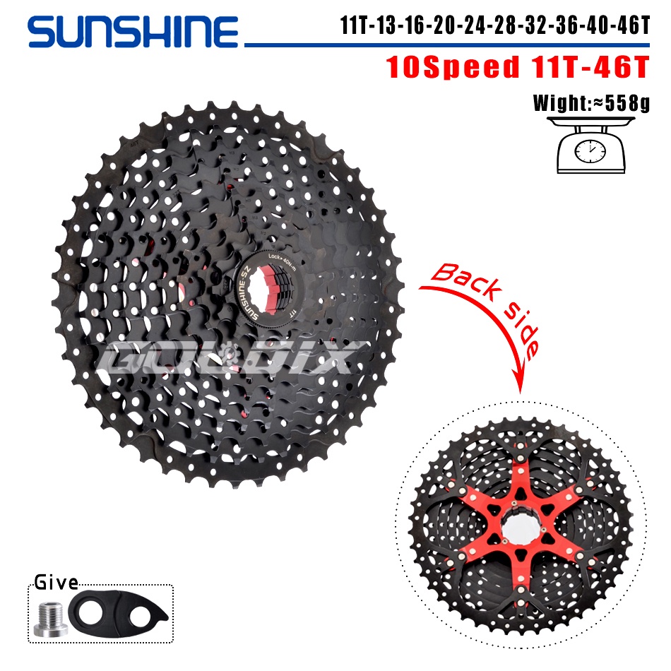 Sunshine SUNSHINE Black Bicycle Freewheel Mountain Bike Cassette 8/9/10/11