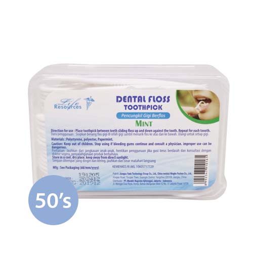 Liferesources Dental Floss Toothpick Mint 50's / Pembersih Gigi - Gambar 2