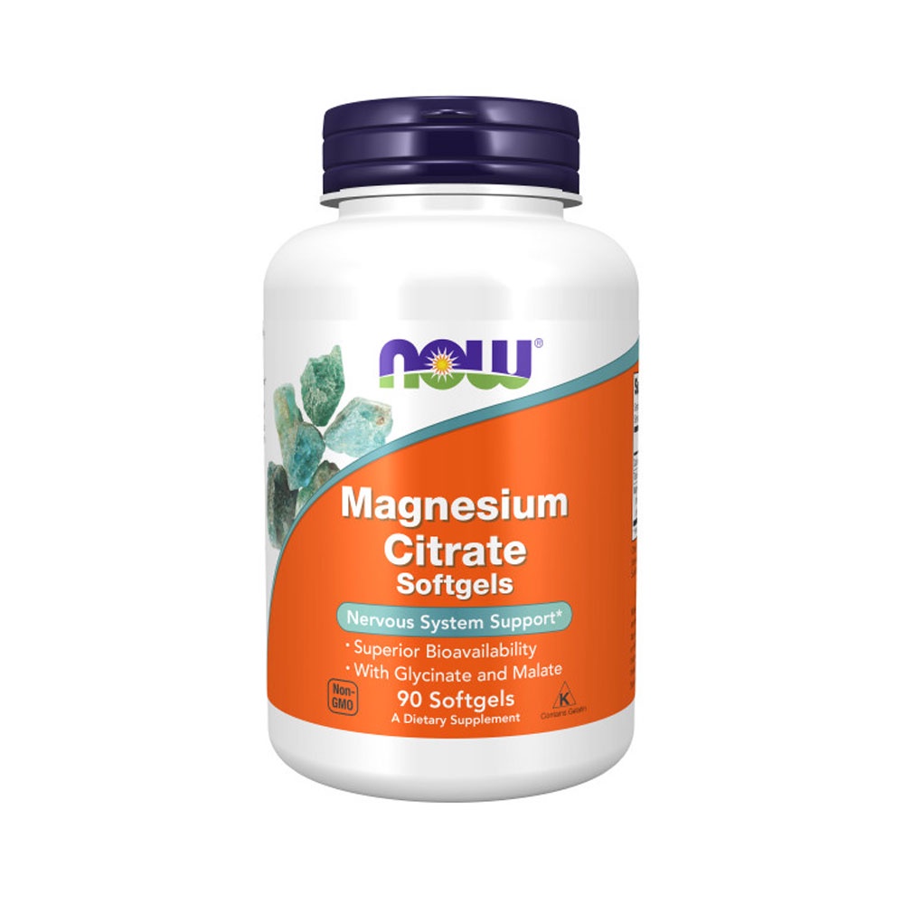 NOW Supplements, Magnesium Citrate, With Glycinate & Malate, Nervous