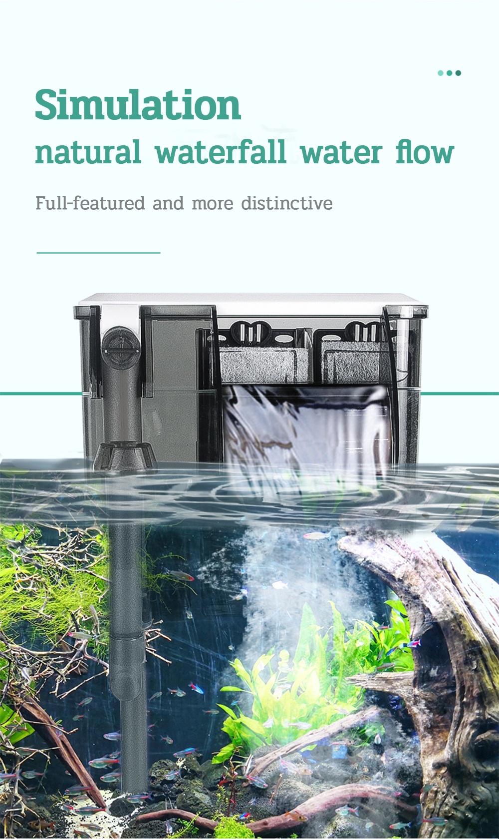 Fresh Look at Sg Fish Tank Filter Wall Mounted Tank Filter Waterfall Hanging