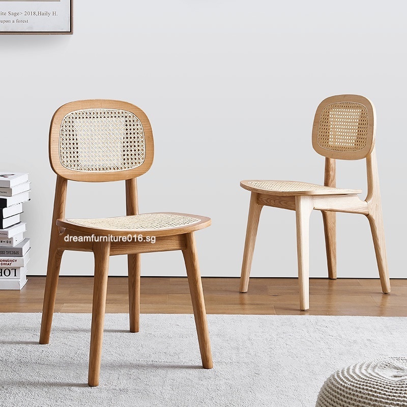 Solid Wood Dining Chair Nordic Simple Retro Designer Restaurant Real ...
