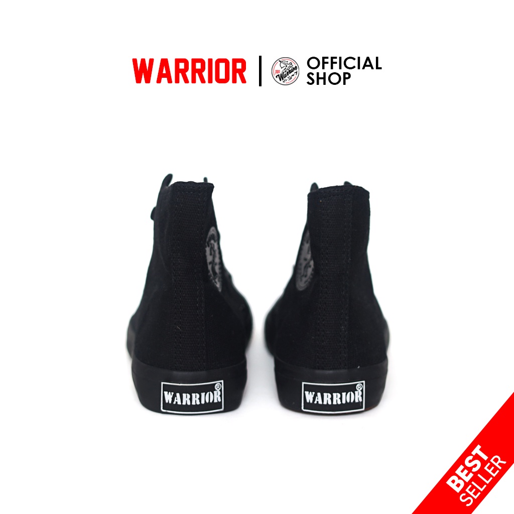 Sepatu Sekolah Warrior Hitam - Sparta All Black HC - Gambar 4