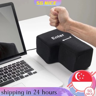 ready stock USb Enter Key decompression Pillow Big USB Enter Button Stress Relief Vent Tools Unbreakable Shopee Singapore