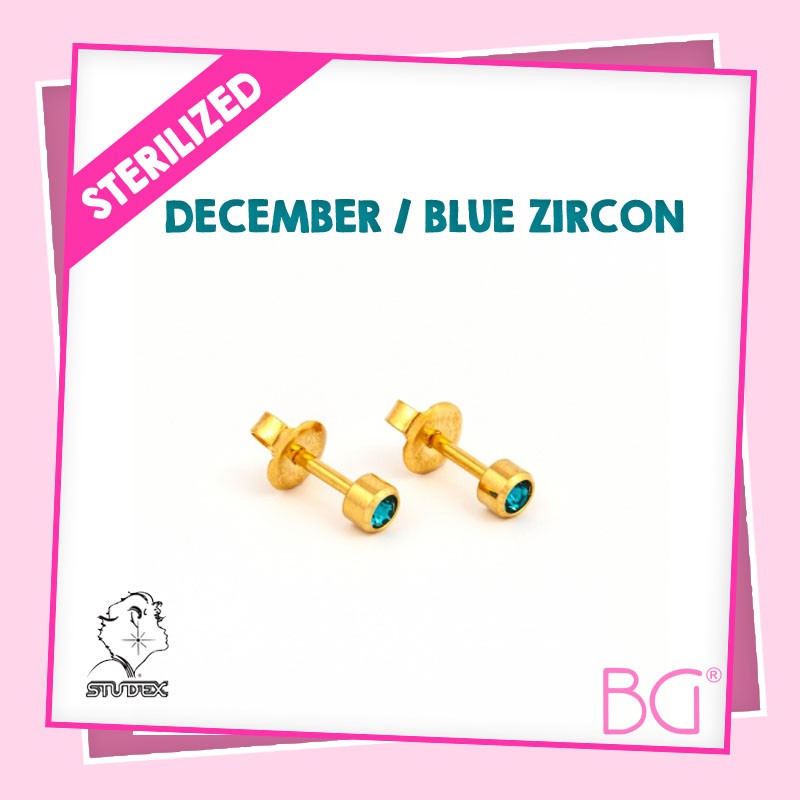 BROADWAY GEMS STUDEX Earring Birthstone ( December ) Gold | Shopee ...