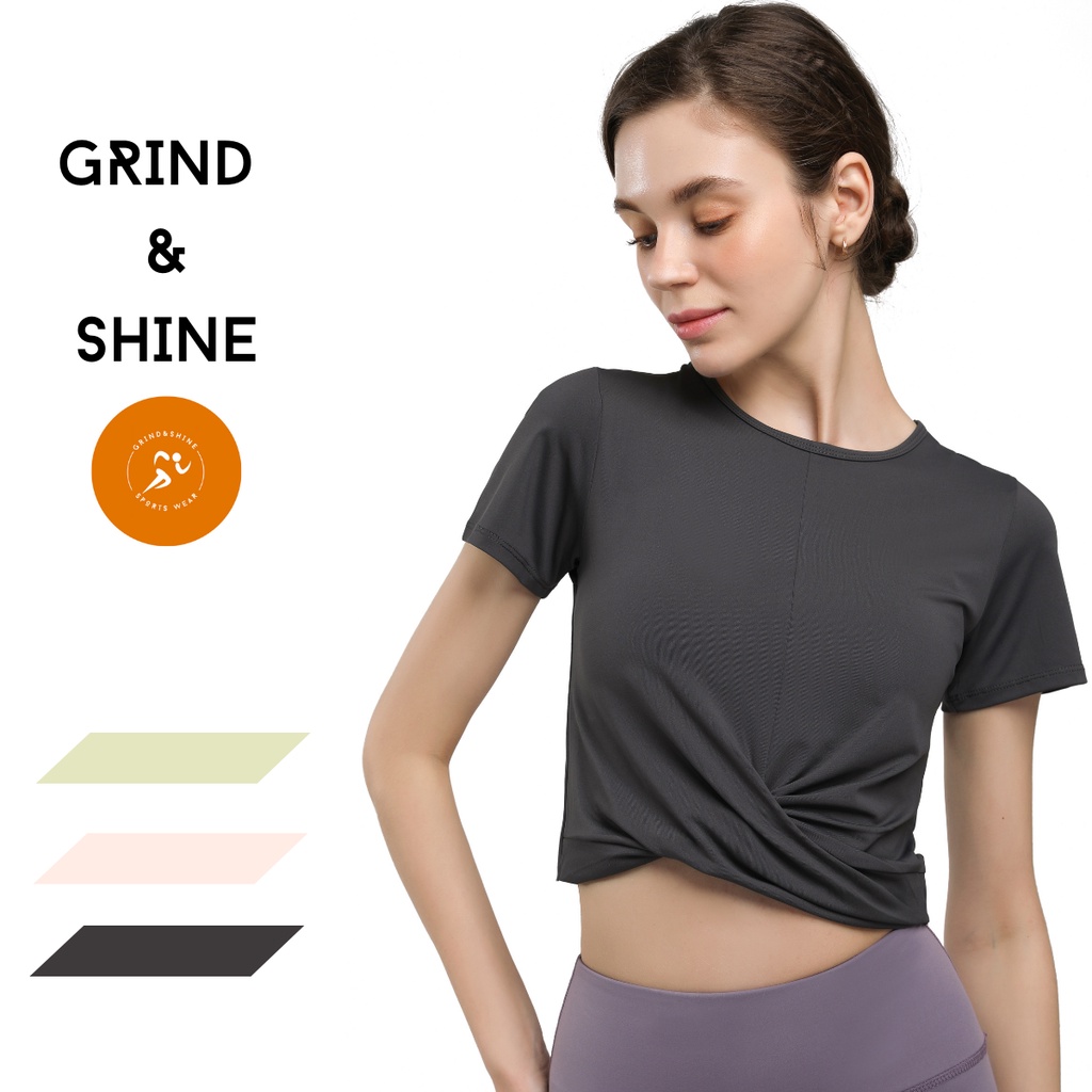 [SG READY STOCK] Premium yoga top/gym shirt and exercise top vest for women by Grind and Shine