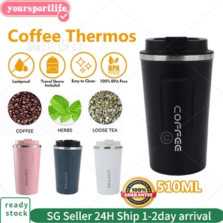 Stainless Steel Coffee Thermos Mug 380/510ml Multipurpose Portable Car  Vacuum Flasks Cup Fitness Running Gym Sport Water Bottler